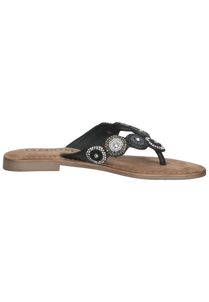 Lazamani Zehensteg Leder Schwarz