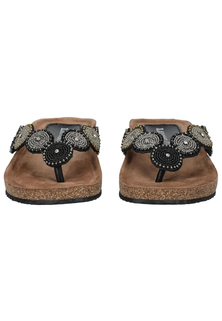 Lazamani Zehensteg Leder Schwarz