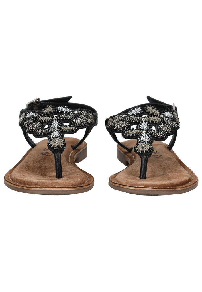 Lazamani Zehensteg Leder Schwarz