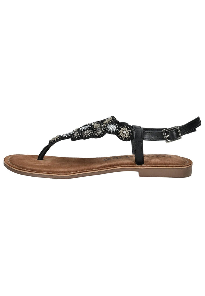 Lazamani Zehensteg Leder Schwarz