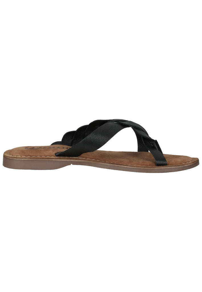 Lazamani Zehensteg Leder Schwarz