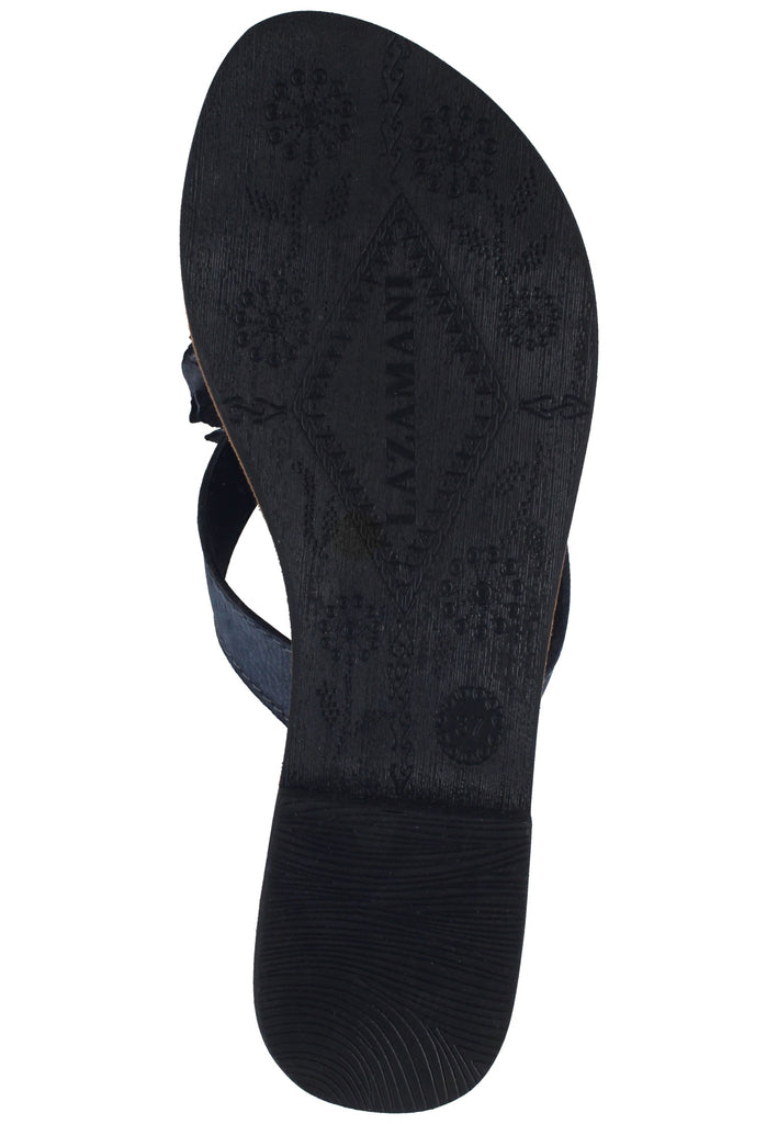 Lazamani Zehensteg Leder Schwarz