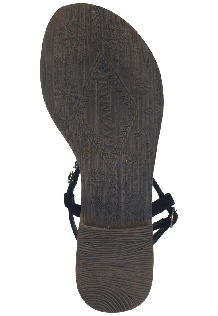 Lazamani Zehensteg Leder Schwarz