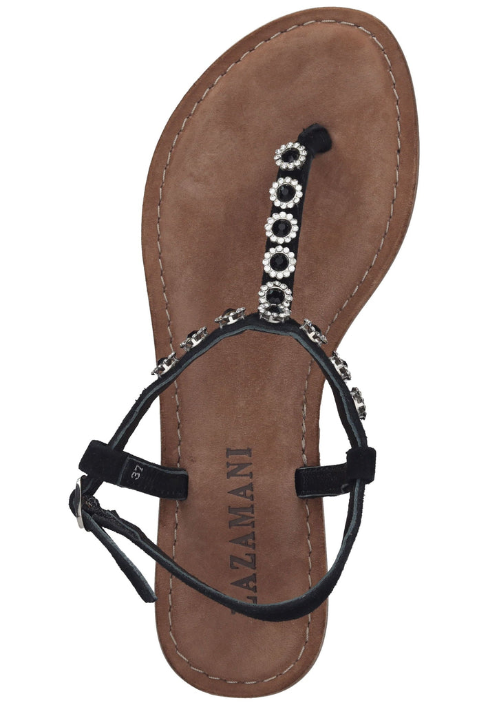 Lazamani Zehensteg Leder Schwarz