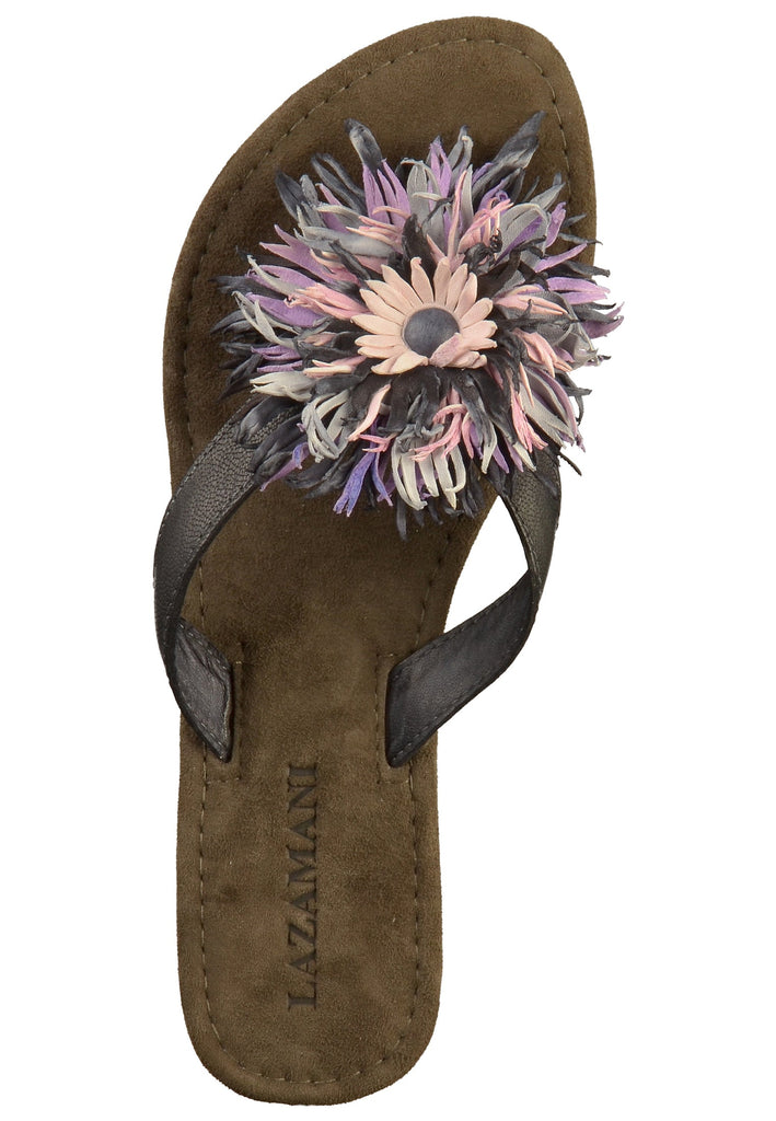 Lazamani Zehensteg Leder Schwarz