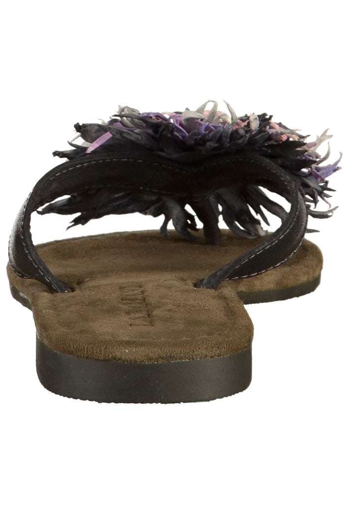 Lazamani Zehensteg Leder Schwarz