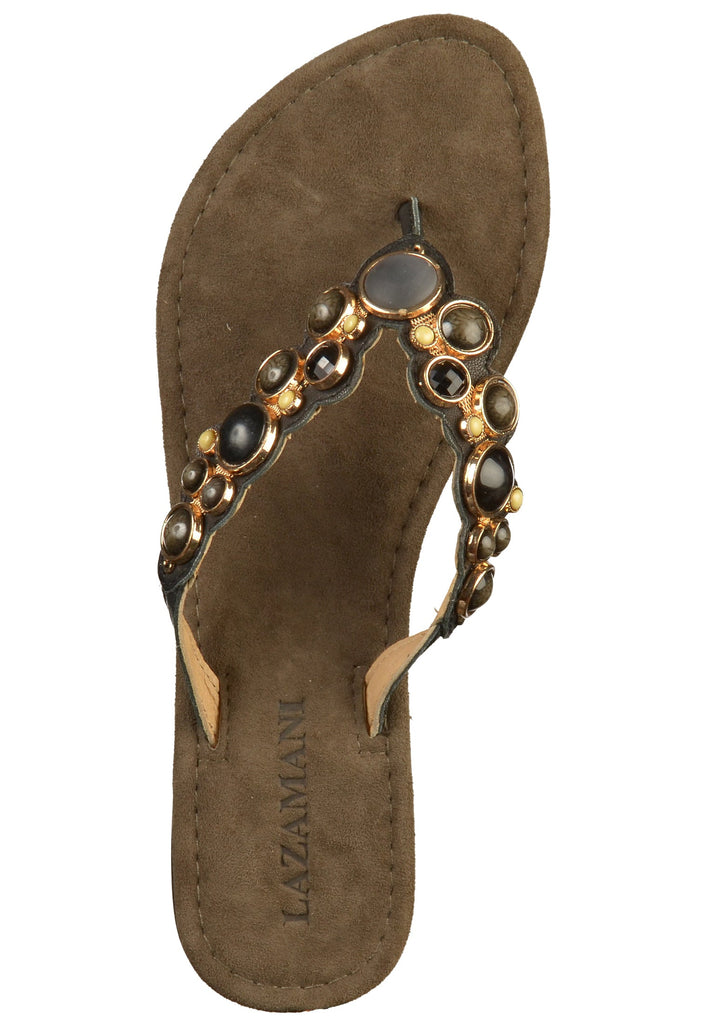 Lazamani Zehensteg Leder Schwarz