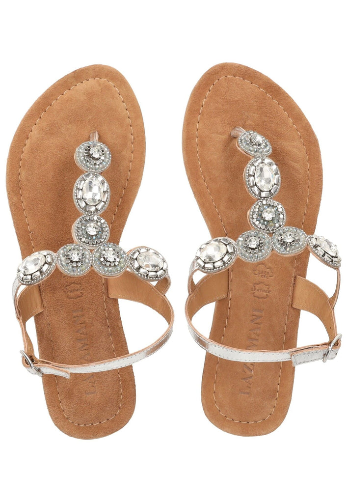 Lazamani Zehensteg Leder Silber