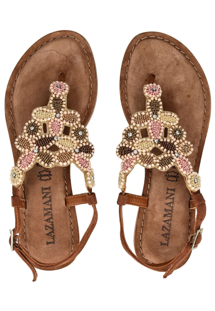 Lazamani Zehensteg Leder Tan