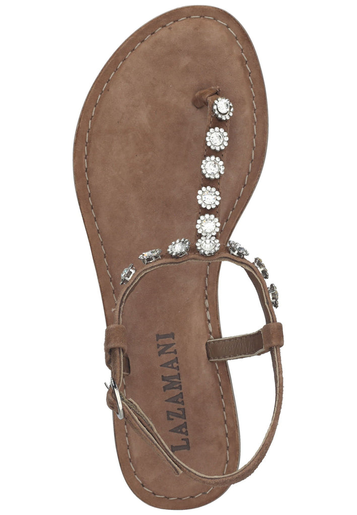 Lazamani Zehensteg Leder Taupe