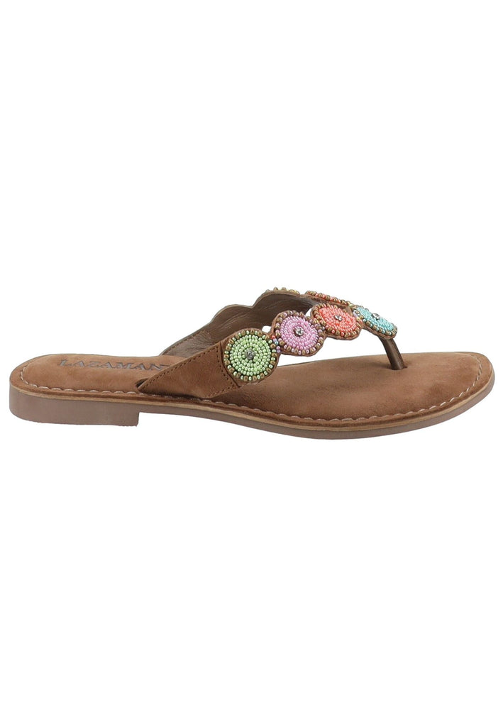 Lazamani Zehensteg Leder/Textil Multi