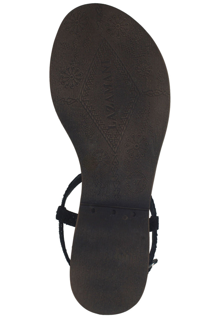 Lazamani Zehensteg Leder/Textil Schwarz