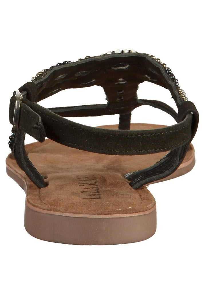 Lazamani Zehensteg Leder/Textil Schwarz