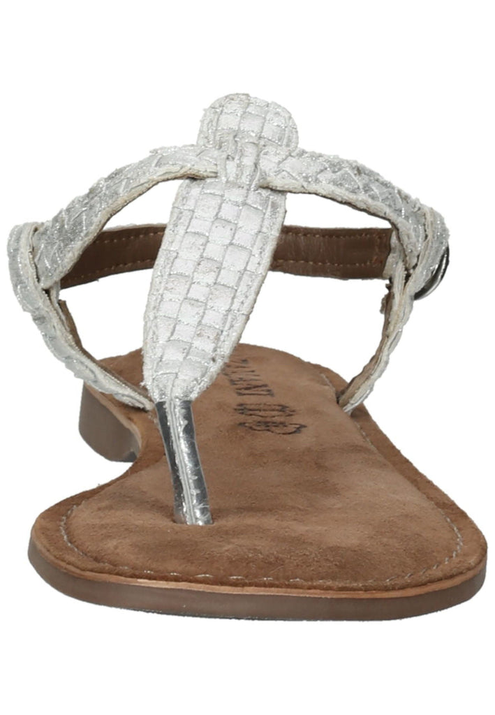 Lazamani Zehensteg Leder/Textil Silber