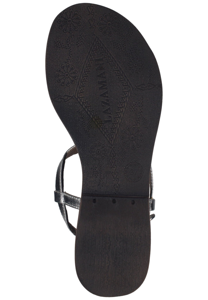 Lazamani Zehensteg Leder/Textil Silber