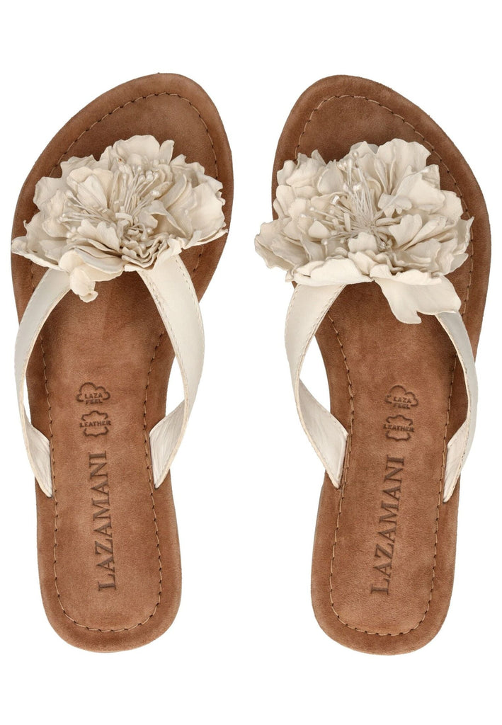 Lazamani Zehensteg Leder Weiß