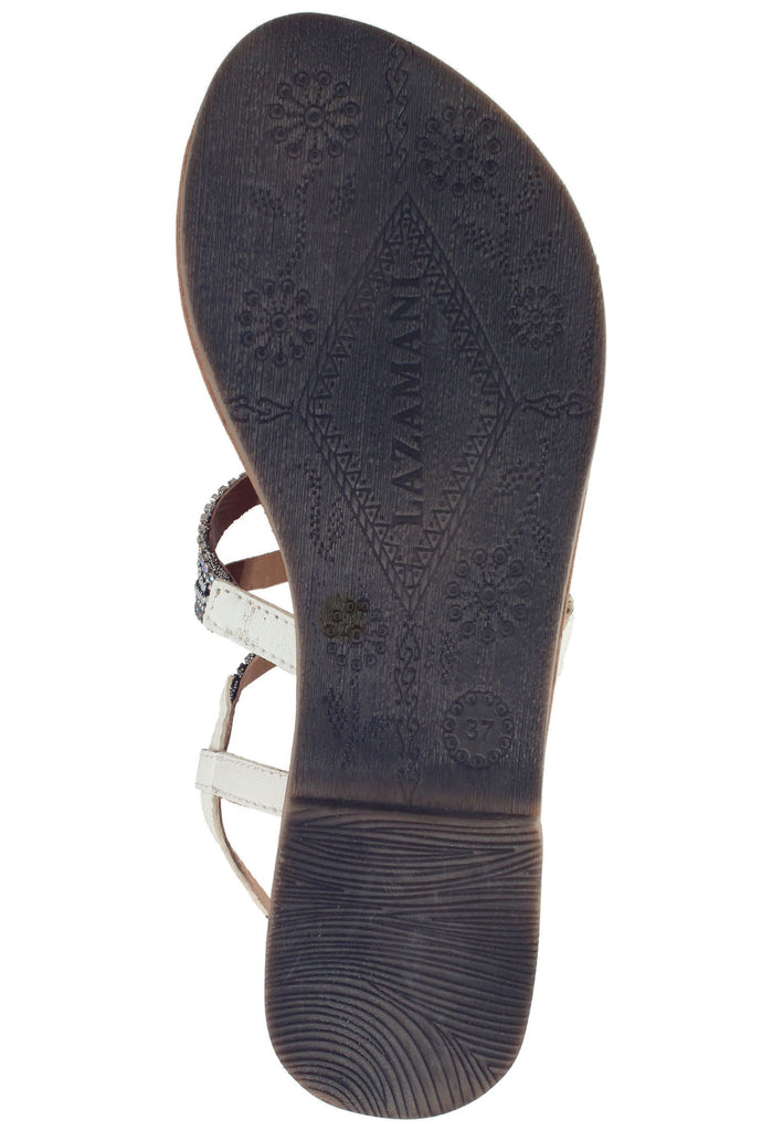 Lazamani Zehensteg Leder Weiß