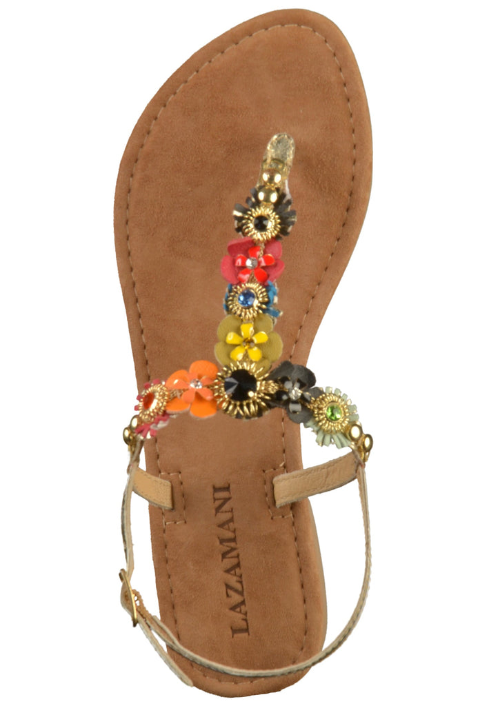 Lazamani Zehensteg Lederimitat Gold