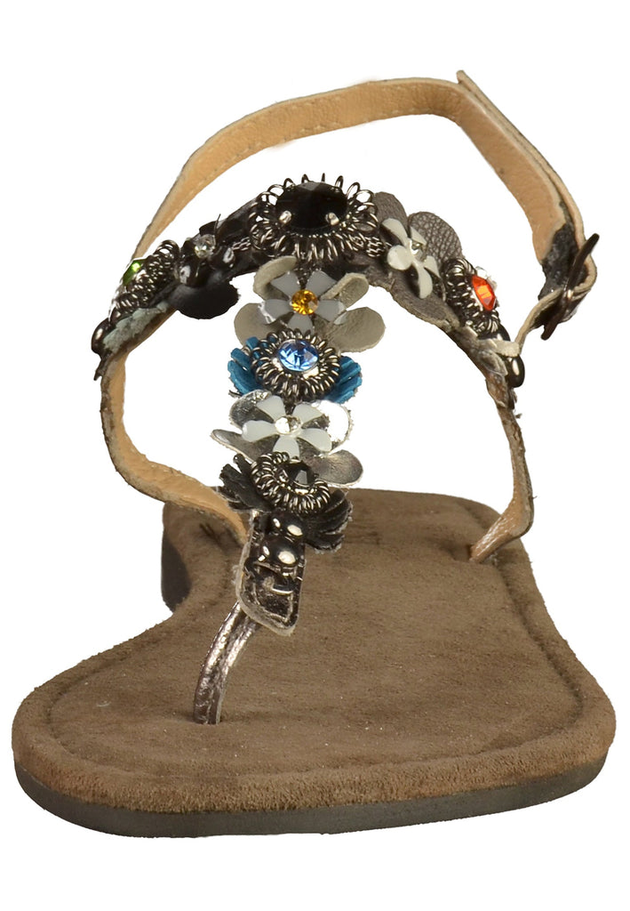 Lazamani Zehensteg Lederimitat Silber