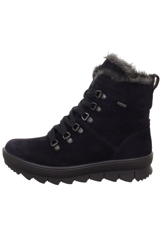 Legero Stiefelette Veloursleder Blau Warmfutter