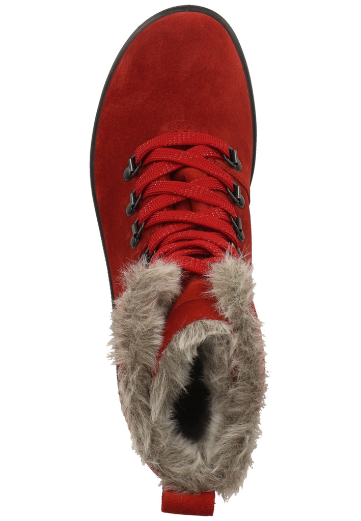 Legero Stiefelette Veloursleder Rot Warmfutter