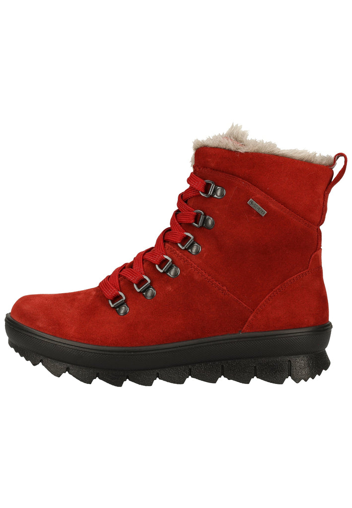 Legero Stiefelette Veloursleder Rot Warmfutter