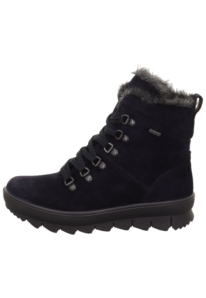 Stiefeletten Legero Stiefelette Veloursleder Blau Warmfutter