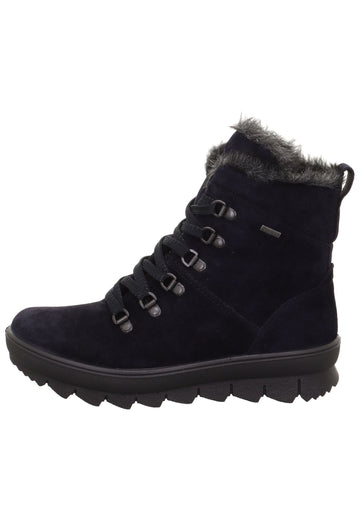Stiefeletten Legero Stiefelette Veloursleder Blau Warmfutter