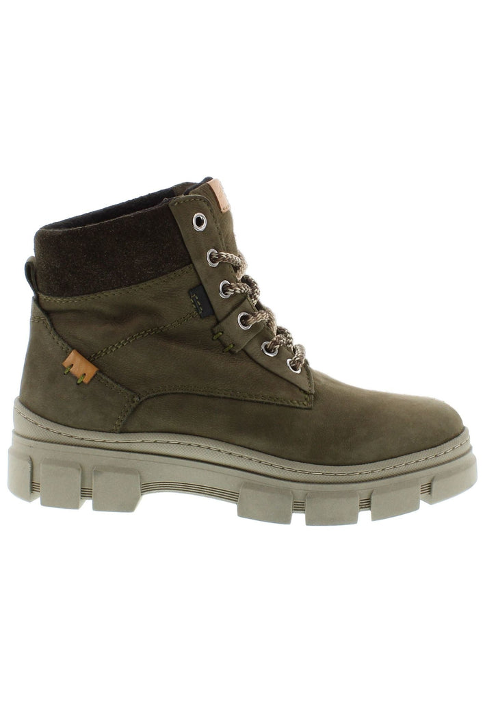 Libelle Stiefelette Leder/Textil Khaki/Gruen Warmfutter