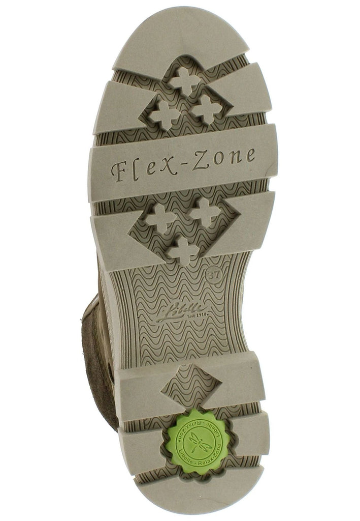 Libelle Stiefelette Leder/Textil Khaki/Gruen Warmfutter