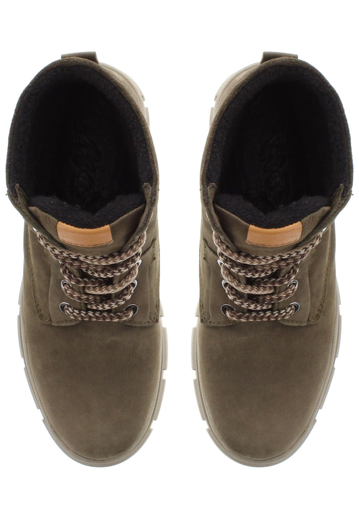 Libelle Stiefelette Leder/Textil Khaki/Gruen Warmfutter