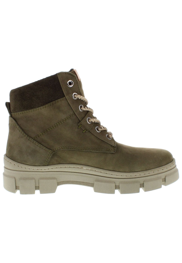 Libelle Stiefelette Leder/Textil Khaki/Gruen Warmfutter
