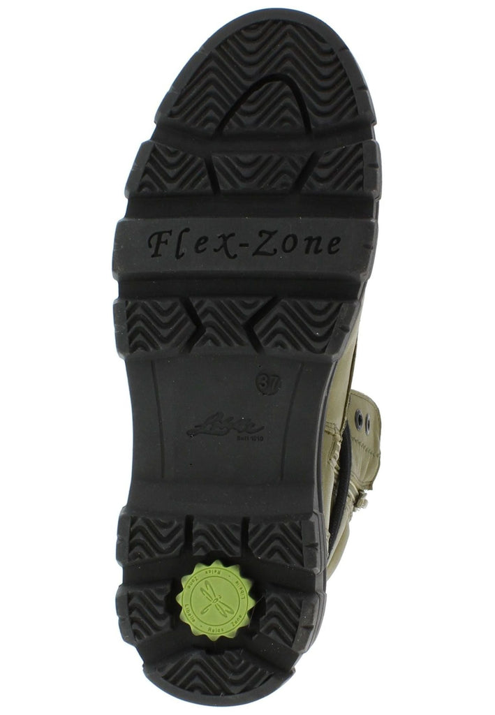 Libelle Stiefelette Nappaleder Olive Warmfutter