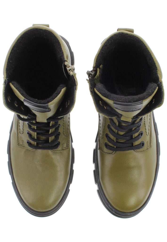 Libelle Stiefelette Nappaleder Olive Warmfutter