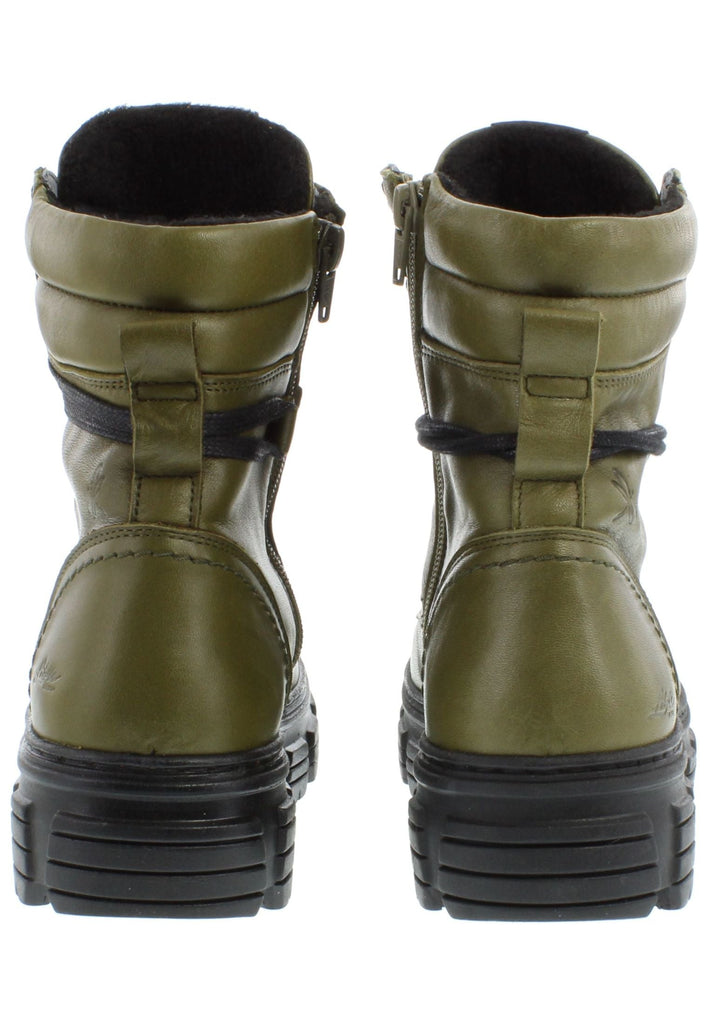 Libelle Stiefelette Nappaleder Olive Warmfutter