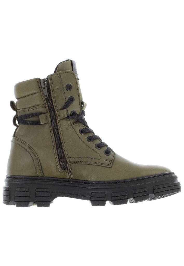 Libelle Stiefelette Nappaleder Olive Warmfutter