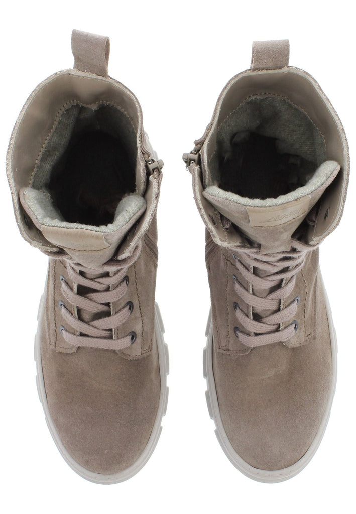 Libelle Stiefelette Veloursleder Hellgrau Warmfutter