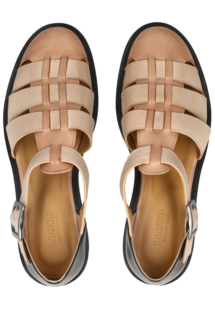 LLOYD SELECTED Sandalen Glattleder Beige/Schwarz