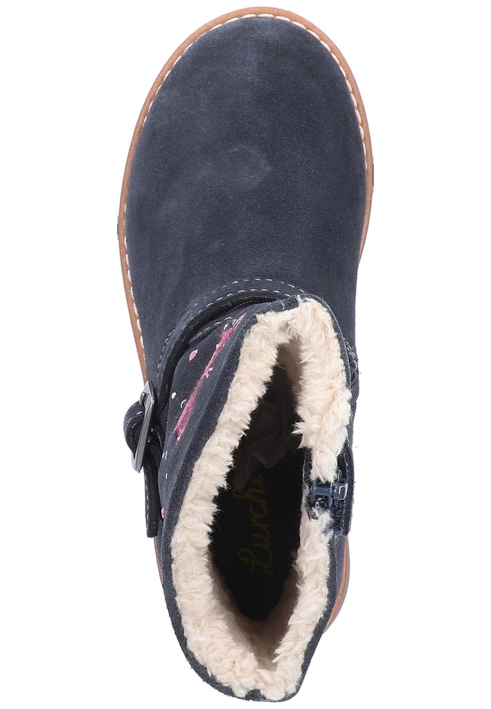 Lurchi Stiefel Leder Blau Warmfutter