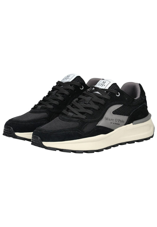 Marc O Polo Sneaker Veloursleder/Mesh Schwarz/Grau