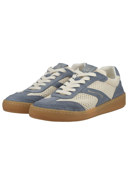 Marc O Polo Sneaker Veloursleder/Textil Beige/Blau