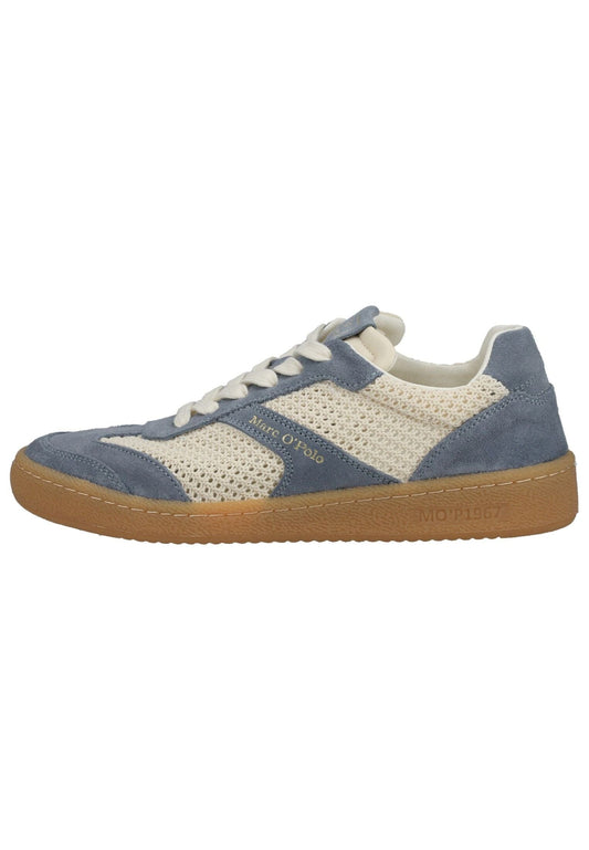 Marc O Polo Sneaker Veloursleder/Textil Beige/Blau