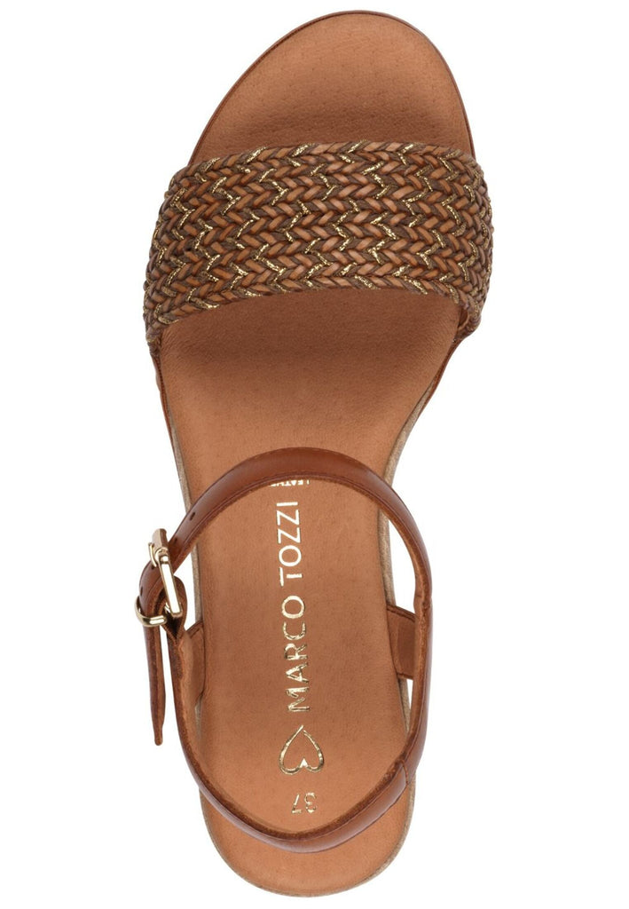 Marco Tozzi Sandalen Leder/Textil Cognac