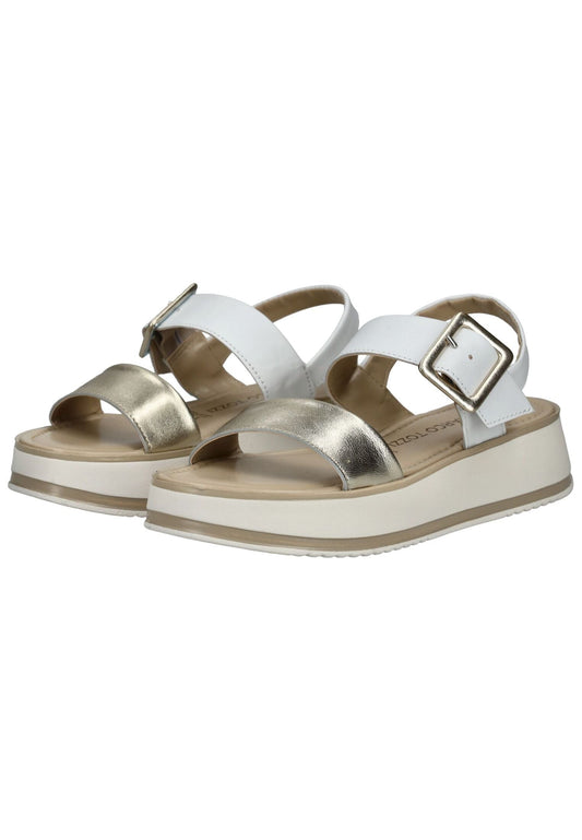 Marco Tozzi Sandalen Leder Weiß/Gold