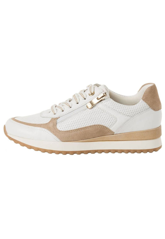 Marco Tozzi Sneaker Leder/Synthetik Weiß/Braun