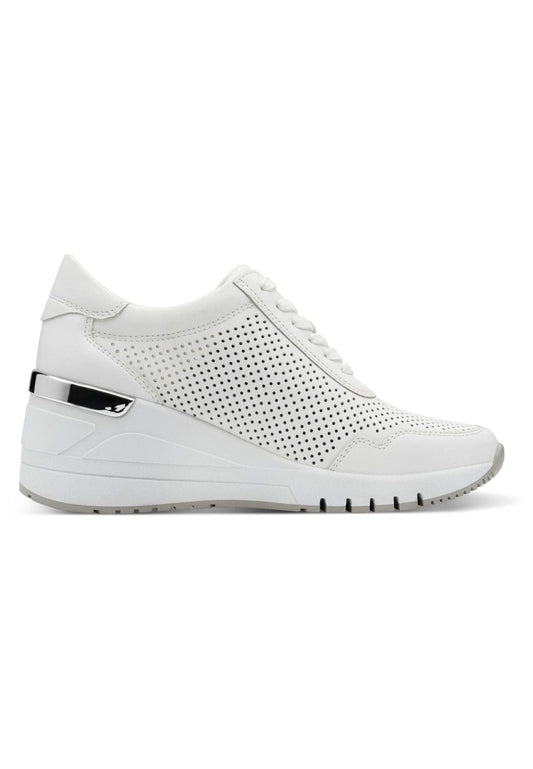 Marco Tozzi Sneaker Leder/Synthetik Weiß/Silber
