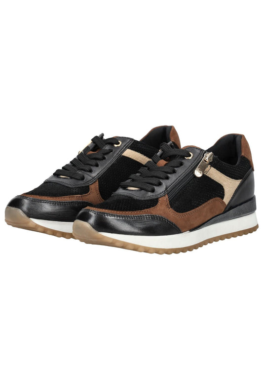Marco Tozzi Sneaker Leder/Textil Schwarz/Braun