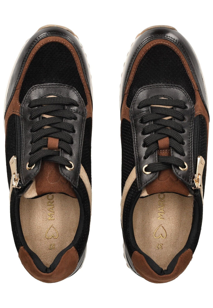 Marco Tozzi Sneaker Leder/Textil Schwarz/Braun