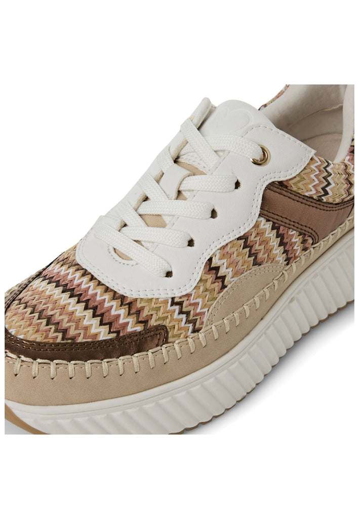 Marco Tozzi Sneaker Lederimitat Beige/Braun