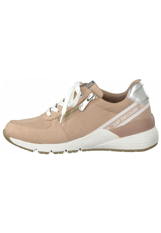 Marco Tozzi Sneaker Lederimitat/Textil Beige/Weiß